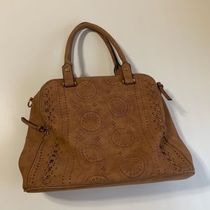 Laser Cutout Faux Suede Tote/crossbody bad
